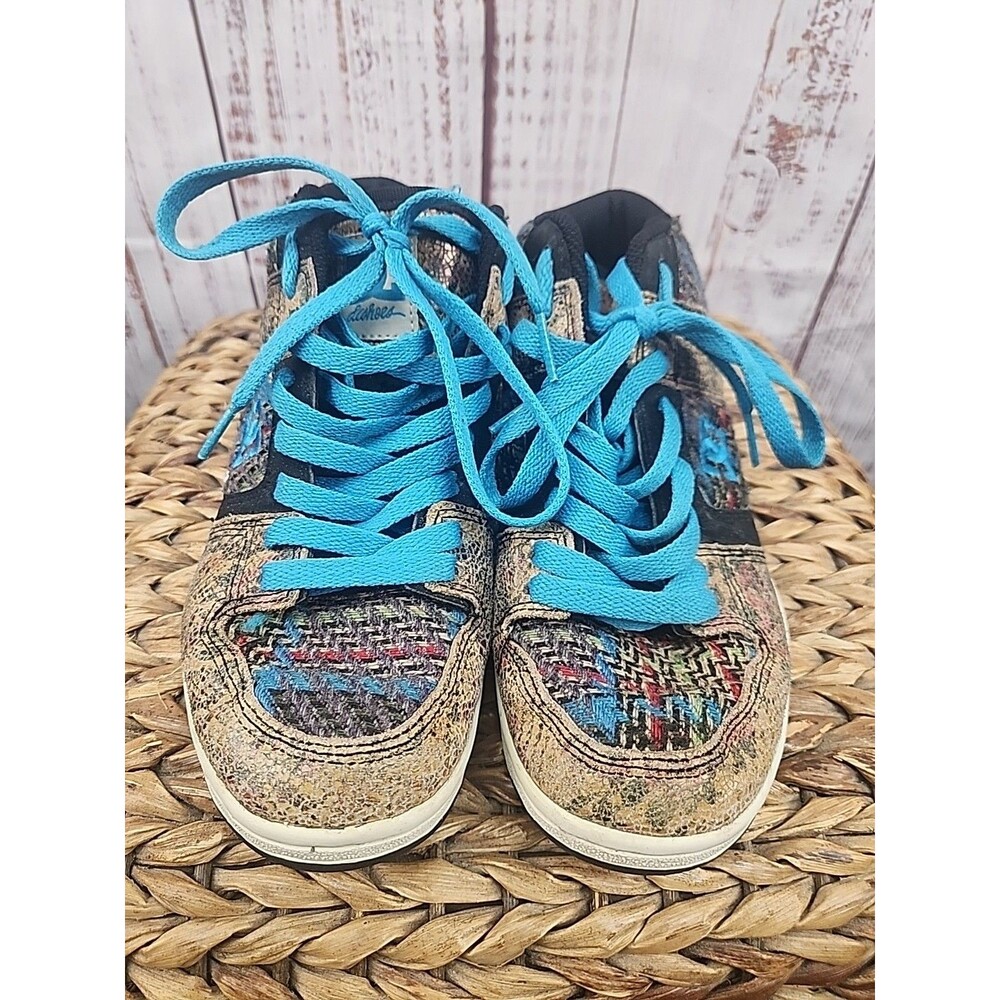 DC Shoes Womens Sz 6.5 Manteca 2 Sneakers Snakeskin Print Quilted Abstract